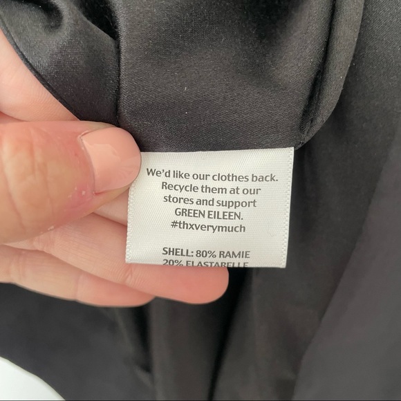 Eileen Fisher Ramie Black Structured Boxy Zip Up Blazer Style Jacket Medium - Picture 10 of 10